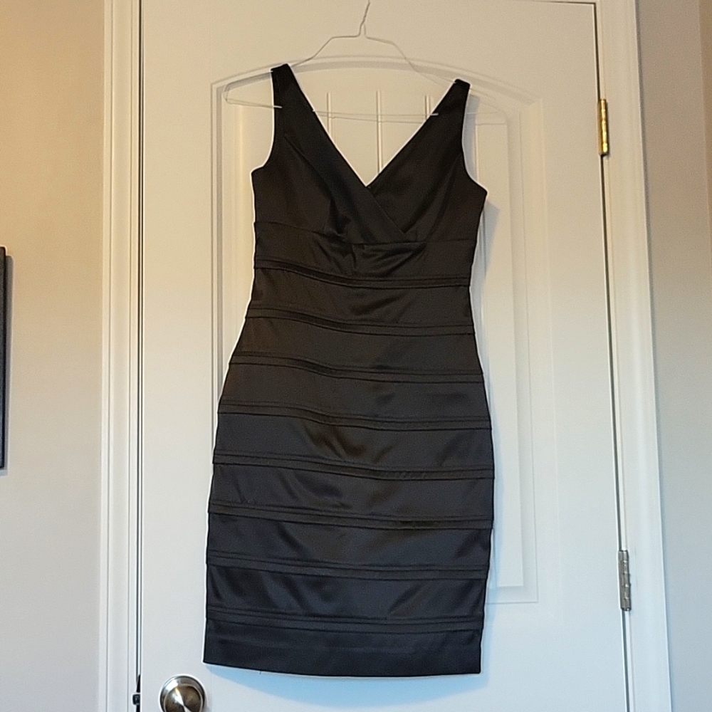 NWOT black satin dress